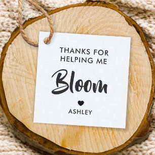 Bedankt voor Helping Me Bloom Flower Gift Label, K Bedankjes Labels
