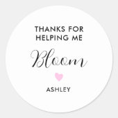 Bedankt voor Helping Me Bloom Flower Sticker (Voorkant)