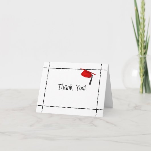 Bedankt voor het Afstuderen cadeau met rood Pet (Voorkant)