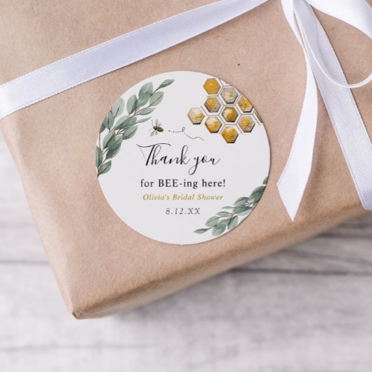 Bedankt voor het bijen hier Eucalyptus Ronde Sticker