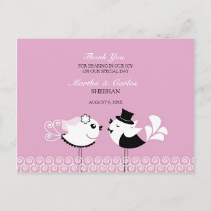 Bedankt voor het Briefkaart van Wedding Birds