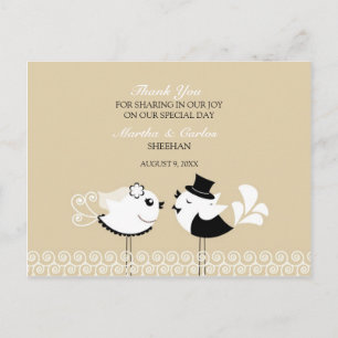 Bedankt voor het Briefkaart van Wedding Birds