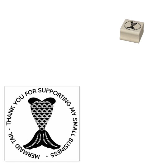 Bedankt voor het eenvoudige Zeemeermin. Rubberstempel (Gestempeld)