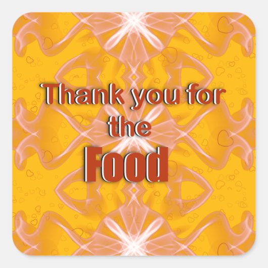Bedankt voor het eten vierkante sticker (Voorkant)