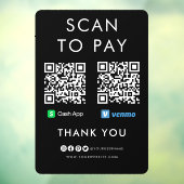 Bedankt voor het gebruik van App Venmo Scan om QR  Raamsticker (Vel 3)