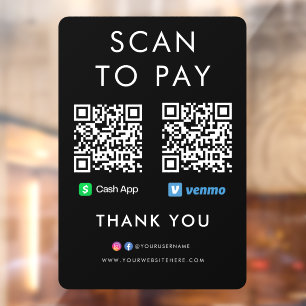 Bedankt voor het gebruik van App Venmo Scan om QR Raamsticker
