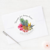 Bedankt voor het Hawaiian Pineapple Wedding Ronde Sticker (Envelop)