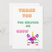 Bedankt voor het helpen groeien notitiekaartje (Voorkant / Achterkant)