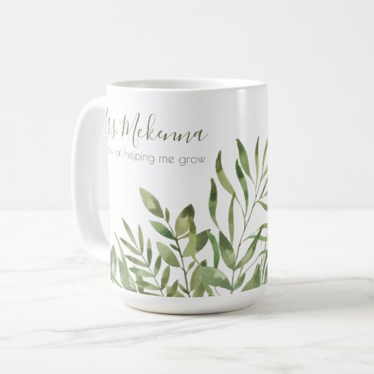 Bedankt voor het helpen van mijn groei mok (Voorkant links)