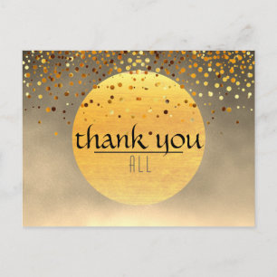 Bedankt voor het huwelijk Confetti Glitter Sunset  Briefkaart