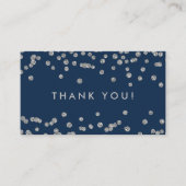 Bedankt voor het invoegen Silver Glitter Confetti  Informatiekaartje (Voorkant)