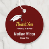 Bedankt voor het komen donkerrood goud Afstuderen Bedankjes Labels (Achterkant)