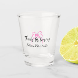 bedankt voor het komen naam toevoegen tekst berich shot glas