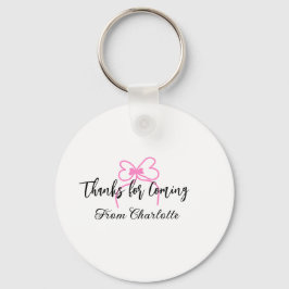 bedankt voor het komen naam toevoegen tekst berich sleutelhanger