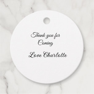 bedankt voor het komen naam toevoegen tekstbericht bedankjes labels