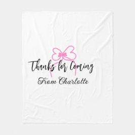 bedankt voor het komen naam toevoegen tekstbericht fleece deken