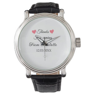 bedankt voor het komen naam toevoegen tekstbericht horloge