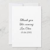 bedankt voor het komen naam toevoegen tekstbericht kaart (Achterkant)