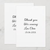 bedankt voor het komen naam toevoegen tekstbericht kaart (Voorkant / Achterkant)