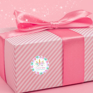 Bedankt voor het komen naar mijn feestje Eenhoorn Ronde Sticker