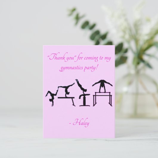 "Bedankt" voor het komen naar mijn GYMNASTICS PART Bedankkaart (Staand voorkant)