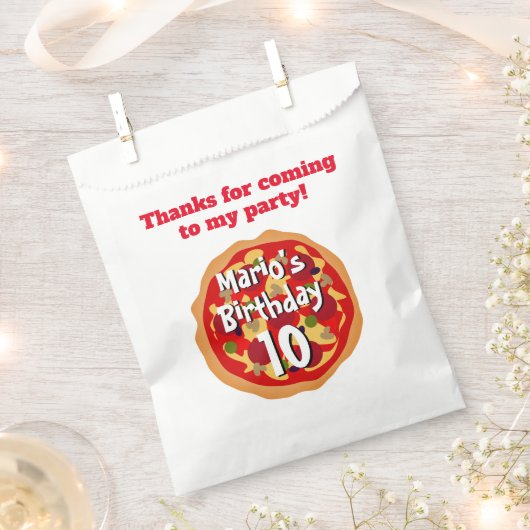 Bedankt voor het komen naar mijn pizza Verjaardags Bedankzakje (Geknipt)