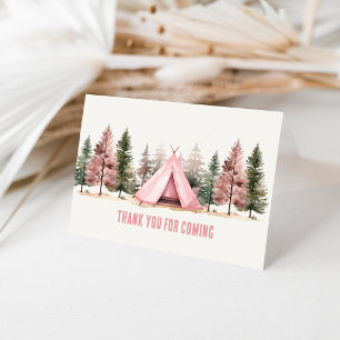 Bedankt voor het komen Pink Camping Kaart