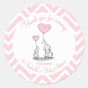 Bedankt voor het komen van Baby Girl Shower Ronde Sticker