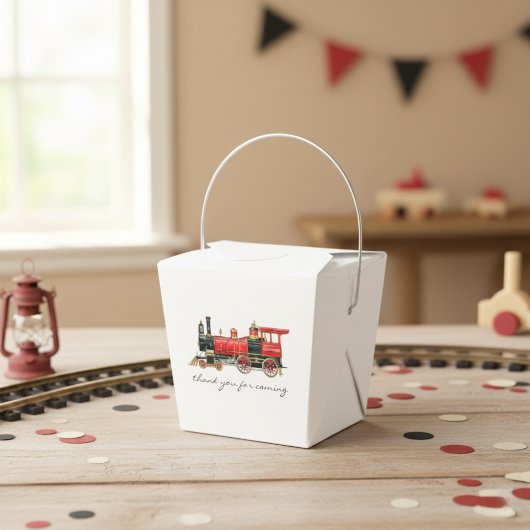 Bedankt voor het komen van Red Train Take Out Favo Bedankdoosjes