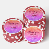 Bedankt voor het komen verjaardagsfeestje en naamd poker chips (Opstapeling)