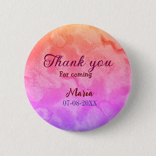 Bedankt voor het komen verjaardagsfeestje en naamd ronde button 5,7 cm