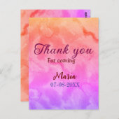 Bedankt voor het komen verjaardagsfeestje voeg naa briefkaart (Voorkant / Achterkant)