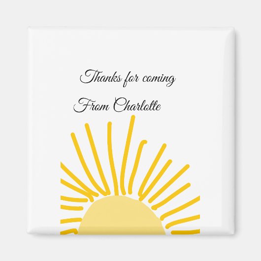 bedankt voor het komen voeg naam toe tekstbericht magneet (Voorkant)