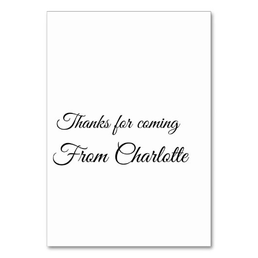 bedankt voor het komen voegen naamtekstbericht toe (Voorkant)