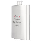 bedankt voor het komen voegen naamtekstbericht toe flacon (Links)