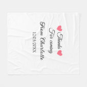 bedankt voor het komen voegen naamtekstbericht toe fleece deken (Voorkant (Horizontaal))