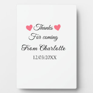 bedankt voor het komen voegen naamtekstbericht toe fotoplaat