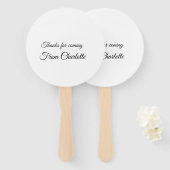 bedankt voor het komen voegen naamtekstbericht toe handwaaier (Voorkant en achterkant)