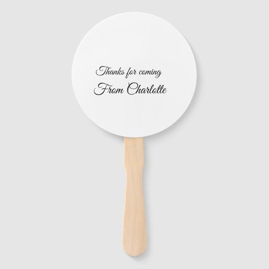 bedankt voor het komen voegen naamtekstbericht toe handwaaier (Voorkant)