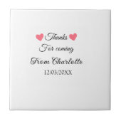 bedankt voor het komen voegen naamtekstbericht toe tegeltje (Voorkant)