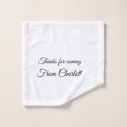 bedankt voor het komen voegen naamtekstbericht toe washandje (Wasdoekje)