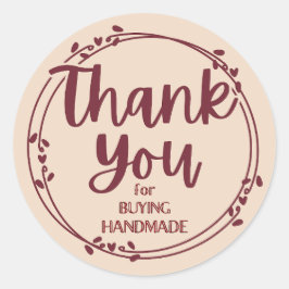 Bedankt voor het kopen van HANDMADE Ronde Sticker