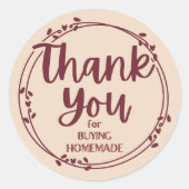 Bedankt voor het kopen van zelfgemaakte ronde sticker (Voorkant)