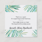 BEDANKT voor het LABELS van botanische palmbladere (Achterkant)