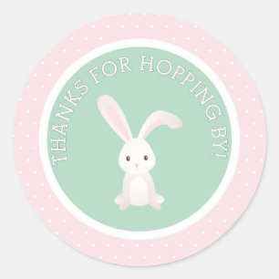 Bedankt voor het langskomen! Bunny-bedanksticker Ronde Sticker