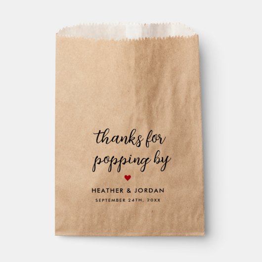 Bedankt voor het langskomen Feest Popcorn Bedankzakje (Voorkant)