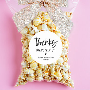 Bedankt voor het langskomen Popcorn Feest Favoriet Ronde Sticker