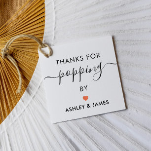 Bedankt voor het langskomen Tags, Trouwtag, Koraal Bedankjes Labels