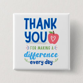 Bedankt voor het maken van een verschil vierkante button 5,1 cm