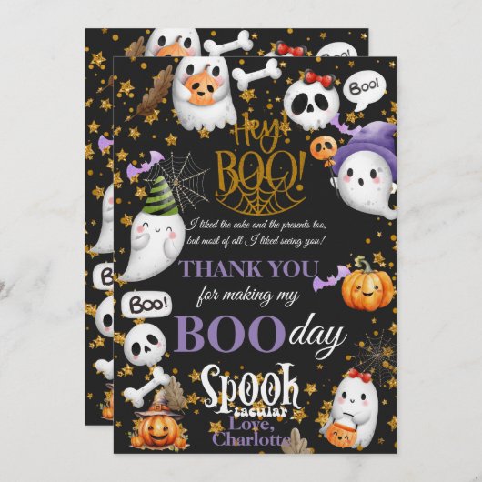 Bedankt voor het maken van mijn 1e Boo-day Spookta (Voorkant / Achterkant)